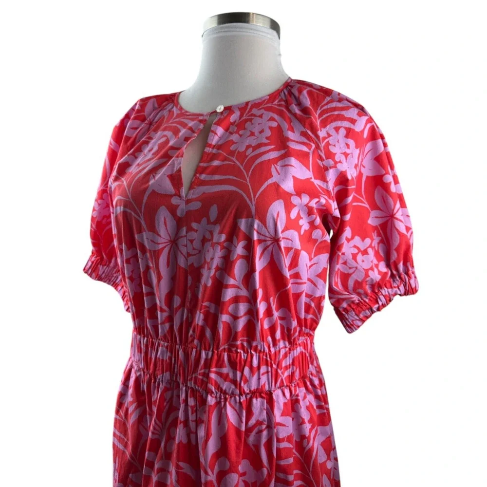 Voyageur by Mersea Hedy Tropical Floral Vine Tiered Midi Maxi Dress Mer Sea XL - Picture 5 of 14